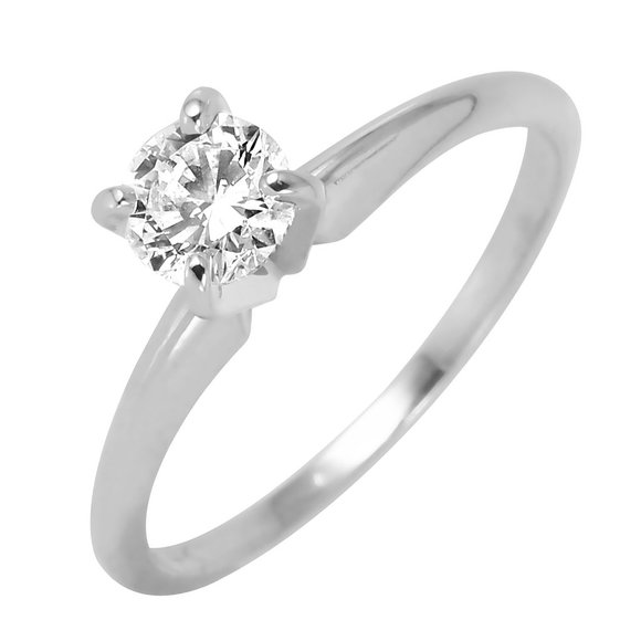 14KT Yellow & White Gold 0.41ctw Diamond Solitaire Ring Size 5 L525